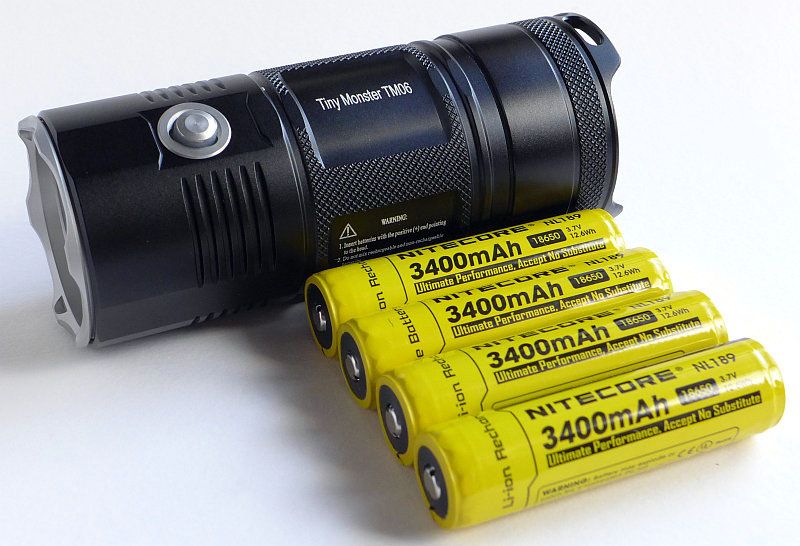 Review: NITECORE Tiny Monster TM06 (4x18650) | Candle Power Flashlight ...